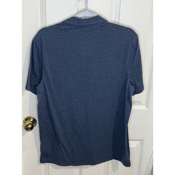 Michael Kors Polo Shirt Mens Medium Blue Embroidered Logo Collared Short Sleeve - Picture 3 of 9